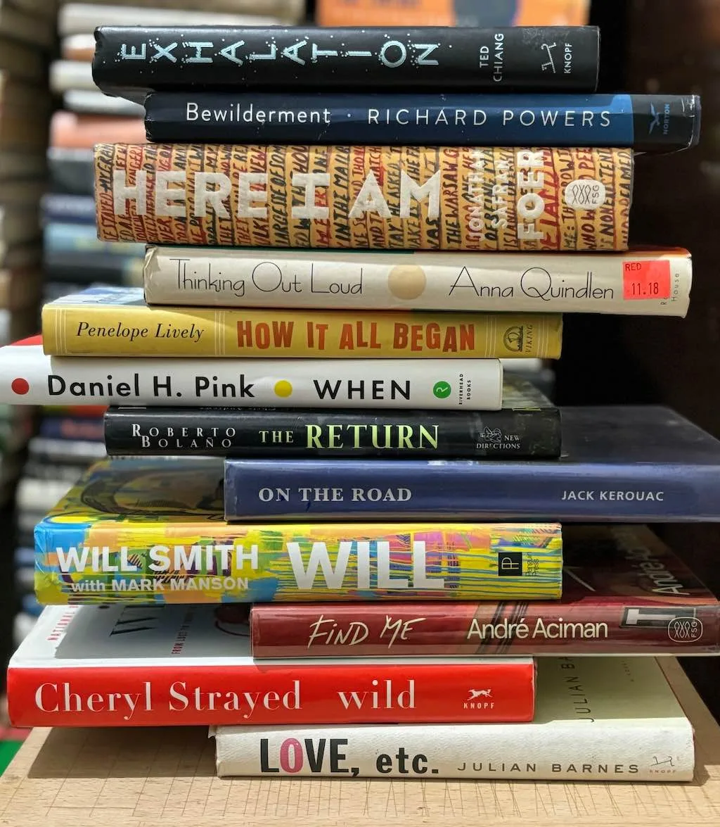 Book spine poetry