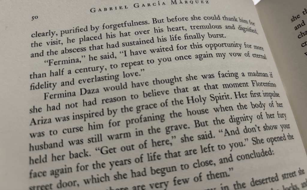 Love quotation from "Love in the Time of Cholera" by Gabriel García Márquez