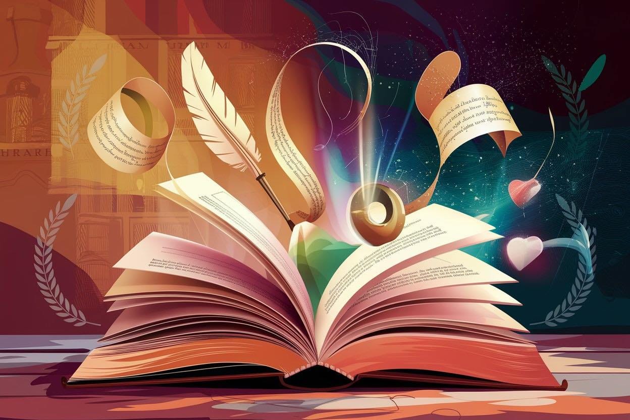 An artistic rendering of the elements of poetry