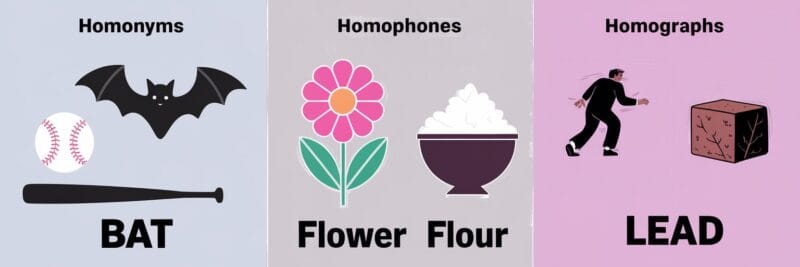 Homonyms vs homophones vs homographs