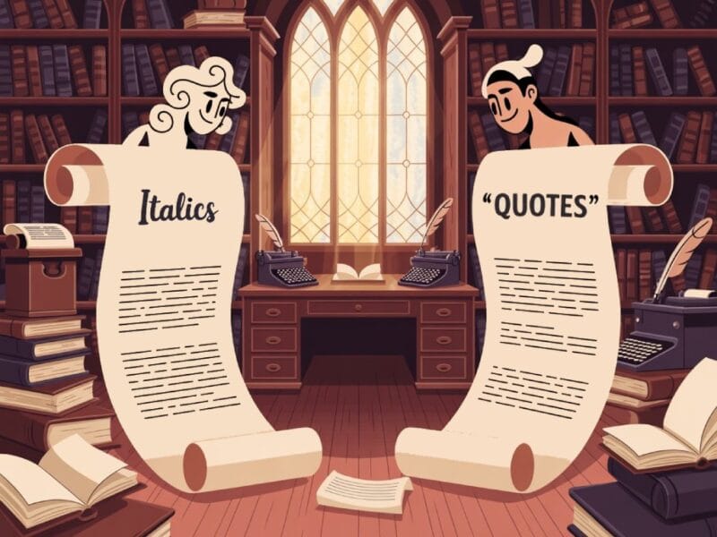 Italics vs. quotation marks