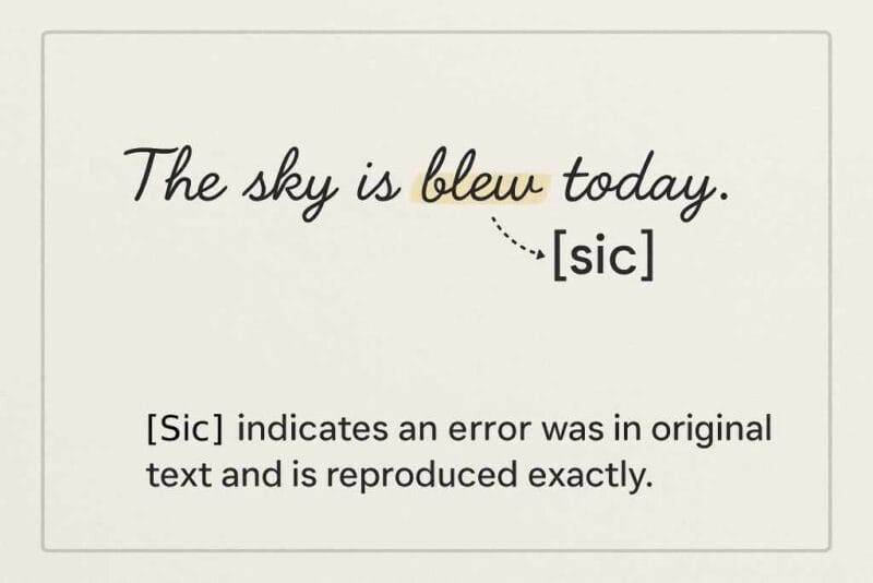 What does "sic" mean?