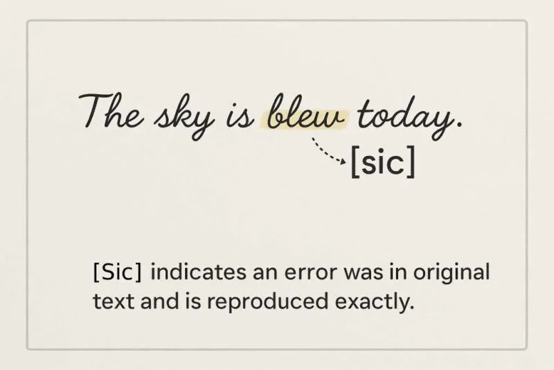 What does "sic" mean?