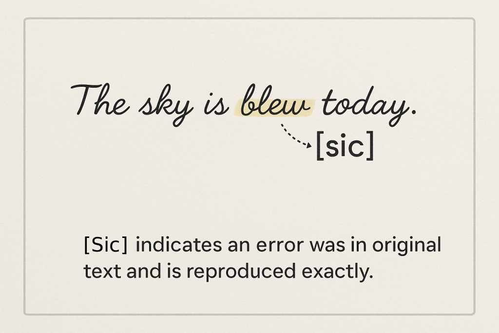 What does "sic" mean?