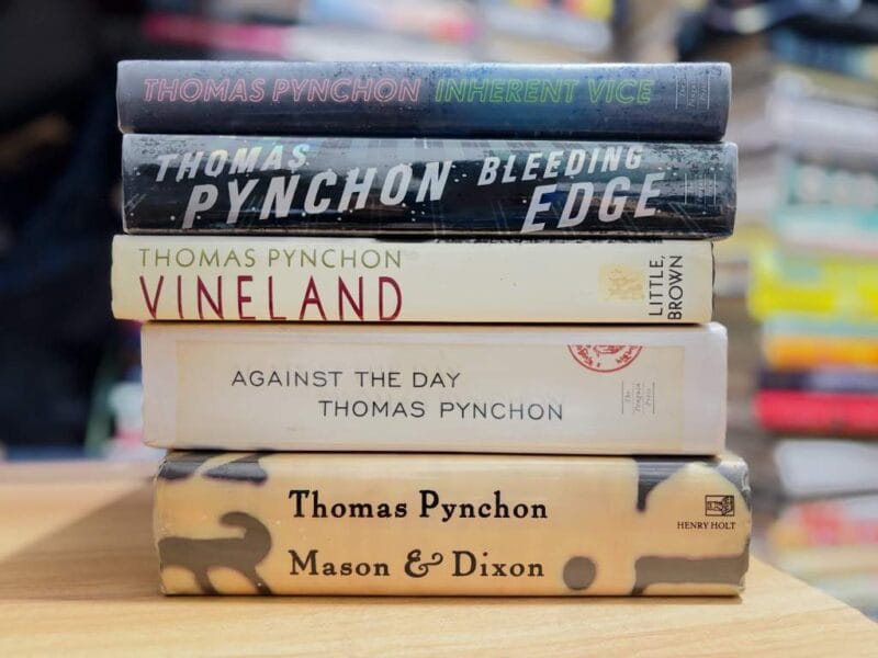 Books by Thomas Pynchon: Inherent Vice, Bleeding Edge, Vineland, Against The Day, Mason & Dixon