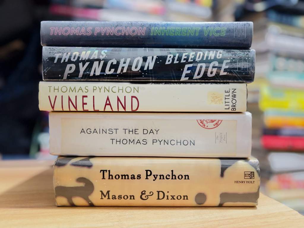 Books by Thomas Pynchon: Inherent Vice, Bleeding Edge, Vineland, Against The Day, Mason & Dixon