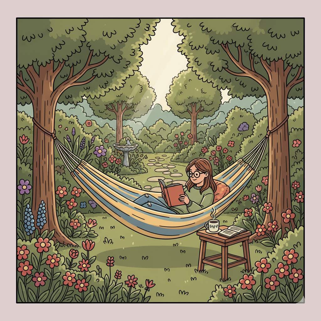 Reading with nature: enjoying your coffee and favorite book