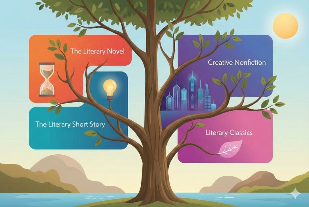 Literary fiction subcategories and related forms