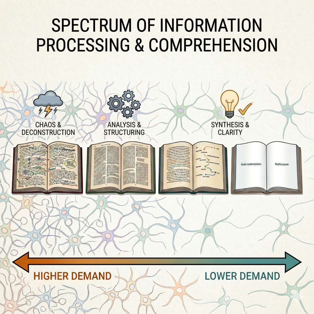 Spectrum of information processing and comprehension